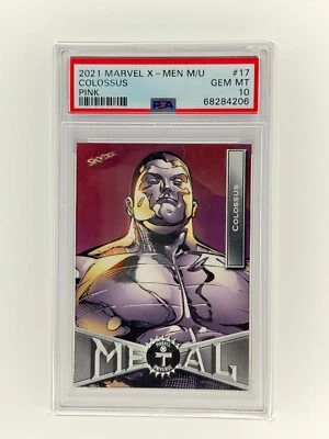 2021 Upper Deck Marvel X-Men Metal Universe Colossus Pink PSA 10 - Image 1 of 2