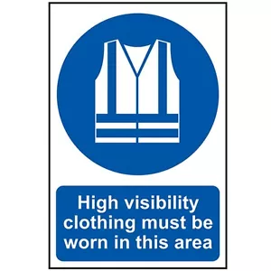 Hi Visabilty Clothing Must Be Worn / Site Safety Sign 32x24 inches / 3mm Foamex - Picture 1 of 11