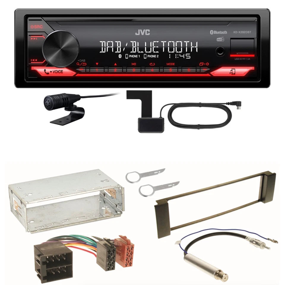 JVC KD-X282DBT Bluetooth DAB USB Einbauset für Seat Leon Toledo 1M - Bild 1 von 1