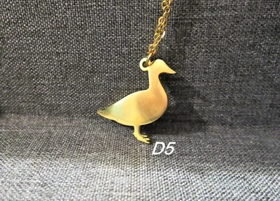 Brass duck necklace Rubber Duck charm necklace Tiny Duckling Necklace - Image 1 of 4