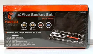 Torelli Tools 40-Piece Socket Tool Set Ratchet Set METRIC/SAE 1/4" & 3/8" Sealed - Picture 1 of 4
