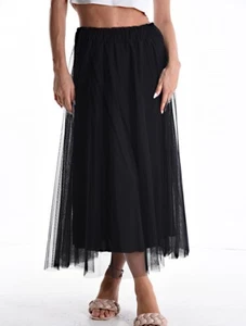 Gonna donna gonna in tulle con elastico in vita gonna nera linea ad A taglia unica - Foto 1 di 1