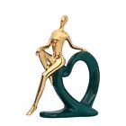 Gold Green Creative Ceramic Woman Love Figure Home Decor Luxury Modern Sculpture