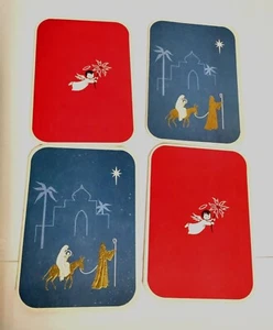 Christmas Cards Angels Set Of 4 Christmas Decor Xmas Vintage Quality Crest USA  - Picture 1 of 6