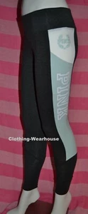 Victoria's Secret PINK Cotton Pocket Yoga Leggings Gray Blue White Logo XS NEW - Picture 1 of 4