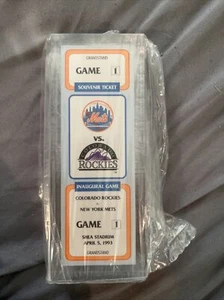 NY Mets Vs. Colorado Rockies Inaugural Game 1. IN LUCITE. - Bild 1 von 4