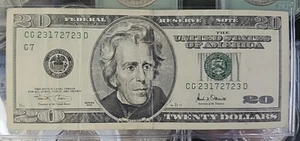 Series 2001 $20 Twenty Dollar Bill Federal Reserve Note Old Vintage Note END-ERS - Picture 1 of 8