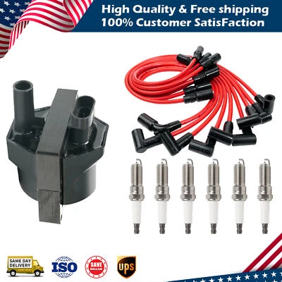 Ignition Coil&Plug&Wire Pack For Chevy Silverado GMC Sierra Blazer Safari DR49 - Image 1 of 4