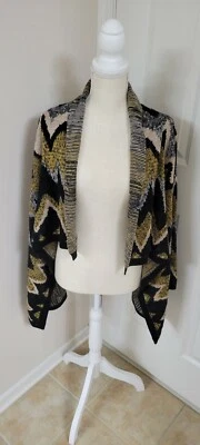 Кардиган свитер Charlotte Russe средний размер Aztec открытый передний высокий/низкий  - Изображение 1 из 4