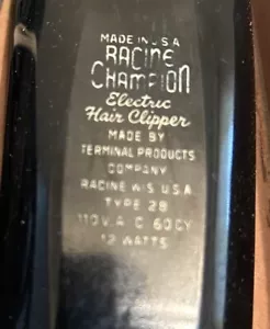 Tagliacapelli elettrico vintage Racine Champion tipo 28 con scatola testato circa 1920 - Foto 1 di 7