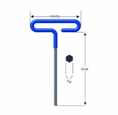 Eklind 54940 9in. Cushion Grip T-Handle Hex Key 4mm - Image 1 of 2