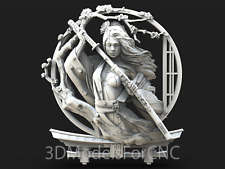 3D Model STL File for CNC Router Laser & 3D Printer Female Samurai Warrior