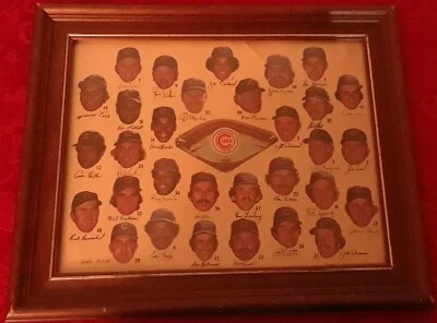 Original 1975 Chicago cubs team photo w/ frame Ernie Banks Jose Cardinal - Image 1 of 4