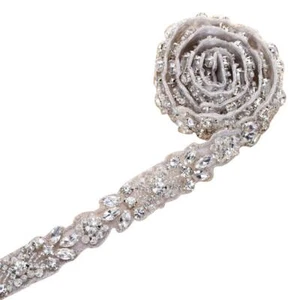 Rhinestone Wedding Belt Bridal Applique Wedding Sash Belt Rhinestone Sash Bri... - Picture 1 of 7