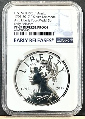1792-2017-American Liberty Medal-Reverse Proof- NGC - PF 69 225th Anniv. US Mint - Image 1 of 4