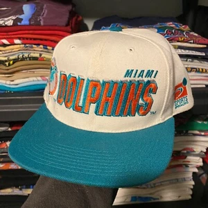 Vintage Miami Dolphins Sports Specialties Pro-Line Hat 90s Shadow Spellout- NEW! - Picture 1 of 5