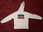 Levis Levi Jeans Womens Size Small White Red Logo Drawstring Hoody Hoodie
