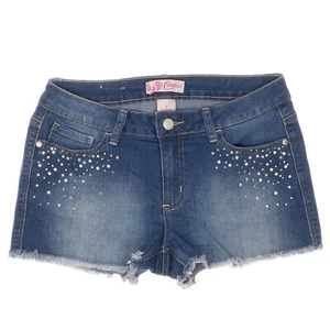 Candies Shorts 5 Embellished Blue Jean Denim Stretch Juniors Measures W28 - Picture 1 of 8