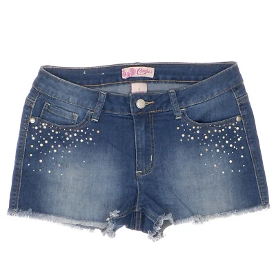 Candies Shorts 5 Embellished Blue Jean Denim Stretch Juniors Measures W28 - Image 1 of 4