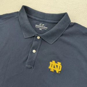 Notre Dame Fighting Irish Shirt Mens 2XL Blue NCAA Football Polo Vineyard Vines - Picture 1 of 12