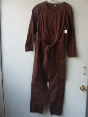 Nuevo con etiquetas Mono Antiguo Azul Marino Mono Utilitario Manga Larga Cinturón Marrón Algodón Talla XS Foto 1 de 4