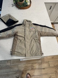 Boys Winter Coat Southern Kingfish Association Fishing Jacket Size 8/10 Tan - Picture 1 of 14