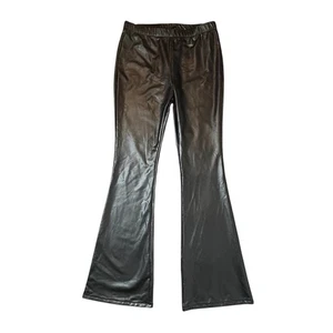 ee:alcuni pantaloni ecopelle donna taglia L neri anni 70 svasati spigolosi sexy moto nuovi con etichette - Foto 1 di 10