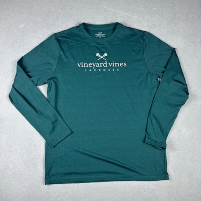 Vineyard Vines Shirt Boys XL 18 Teal Green Performance Long Sleeve Lacrosse - Image 1 of 4