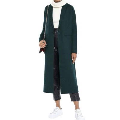 Maje Galaxie Wool Blend Long Coat Green Women’s Size 36 - Image 1 of 4