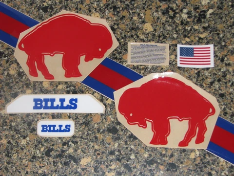 BUFFALO BILLS "Standing" Buffalo" Football Helmet Decal Set FULL Size 3M 20MIL Cover