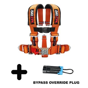 Orange 3 in 5 point Harness and Bypass Plug for Polaris RZR 570 900 Ace XP1000 - Picture 1 of 9