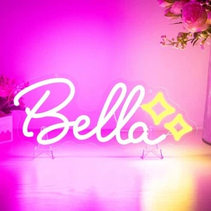 Large Bella Name LED Neon Sign, Name Decoration Dimmable Light for Bedroom, K... - Picture 1 of 6