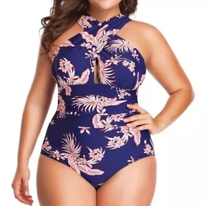 YOU DI AN Women's Swimsuits Plus Size Tummy Control Lined Swimsuit - Size 5XL - Picture 1 of 8