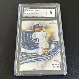 Mookie Betts Dodgers 2024 Topps Chrome Strokes Refractor #S-3 CGC 9 - Picture 1 of 2