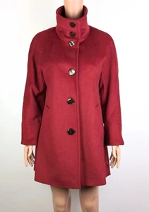Ellen Tracy Women's Wool/Angora Blend in Wine Mid-Length Coat Size 8P - Picture 1 of 5