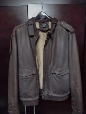 Calvin Klein Men's Size XL Distressed Jacket Brown Faux Leather&Fur Lined - Image 1 of 4