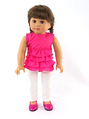 Pink Top White Pants Set For 18  American Girl Doll Clothes BEST SHIPDEAL! LOVV! • 12.95$