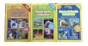 Lot of 3 National Geographic Kids Readers Levels 1 &2 (4 Books in 1) 12 Stories - Imagen 1 de 3