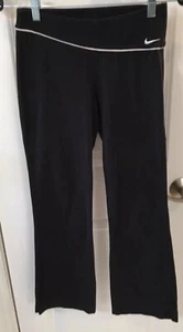 NIKE Dri-Fit Black Pants Active Yoga Running Girls Large Warm Up Sz 14 Flared - Picture 1 of 5
