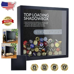 Easy Access Collectibles Display Box with Rustic Finish - Made in USA 12' Frame - Picture 1 of 10