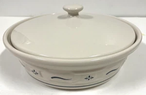 LONGABERGER Azul Tejido Tradiciones 1 Qt Cubierta Cazuela Plato Tapa NUEVO - Imagen 1 de 6