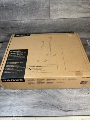Sanus HTBS Set of 2 Adjustable Height 28"-38" Surround Speaker Stands Satellite - Image 1 of 4
