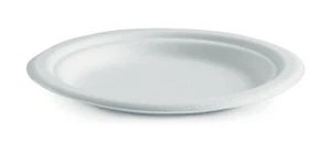 7" Round Plate - Sugarcane Biodegradable White 1000 pcs - Picture 1 of 1