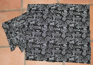 8 SERVILLETAS NEGRAS CON PESCADO BLANCO SÚPER LINDAS 100% ALGODÓN 20""X20"" - Imagen 1 de 4
