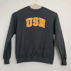 Champion Eco Mens Large Fleece Sweatshirt United States Navy USN Sewn Letters - Picture 1 of 5