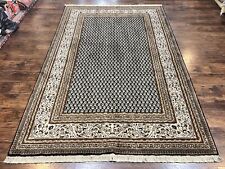Mir Sarouk Rug 7x10 Paisley Pattern Wool Oriental Carpet Vintage Medium Size Rug