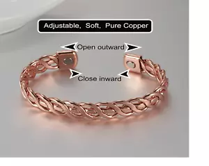 Brazalete Brazalete Brazalete Cobre Puro Pesado 40 gr Cobre Sólido Terapia Dolor Artritis - Imagen 1 de 5