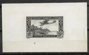 FRENCH POLYNESIA Sc C1 Aritst Proofs 1934 5Fr AIRMAIL MINT NH VF - Picture 1 of 1