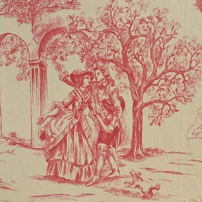 Textiles français Toile de Jouy Fabric | Aimee (Red)