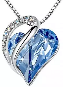 Infinity Love Heart Pendant Necklace Birthstone Crystal Jewelry Gifts for Girls - Picture 1 of 6